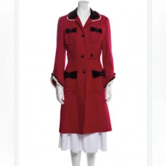 💥HOST PICK💥 Marc Jacobs Red Wool Cashmere Peacoat Size Large - Picture 1 of 16